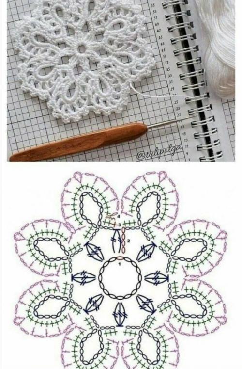 Круглые мотивы крючком со схемами. 04