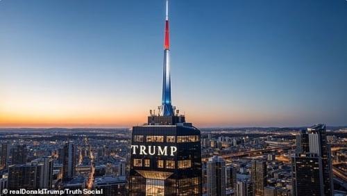 Дональд трамп показал концепт 50-этажной президентской библиотеки с комнатой для Air Force One внутри. 

