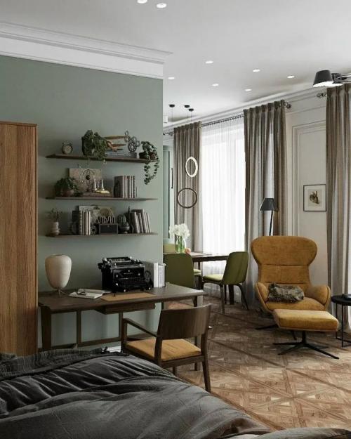 Атмосферный интерьер студии для писателя. 02