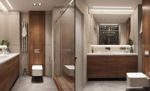 Теплый минимализм. Москва, ЖК Кутузов град 1, S = 60 м 2. 06