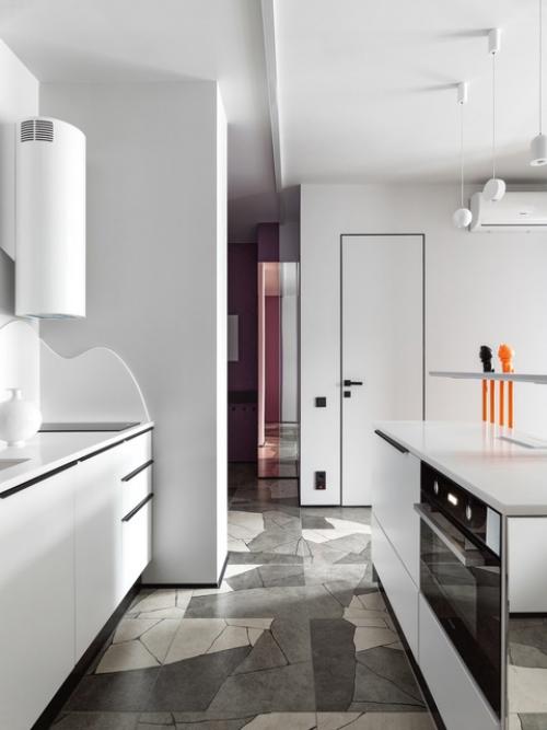 Креативный цветной интерьер 1-комнатной квартиры 40 м 2 в ЖК черная речка в Санкт-петербурге. 01