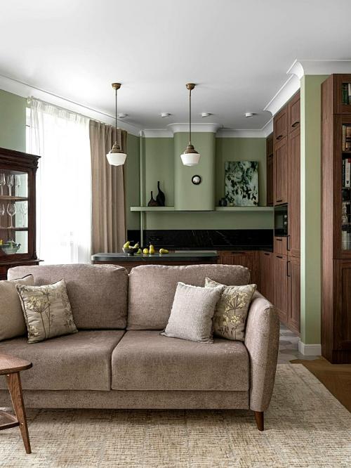 Для искусствоведа. Архитектор Мария родионовская оформила квартиру необычной конфигурации (план будет в комментариях) площадью 72 кв. 02