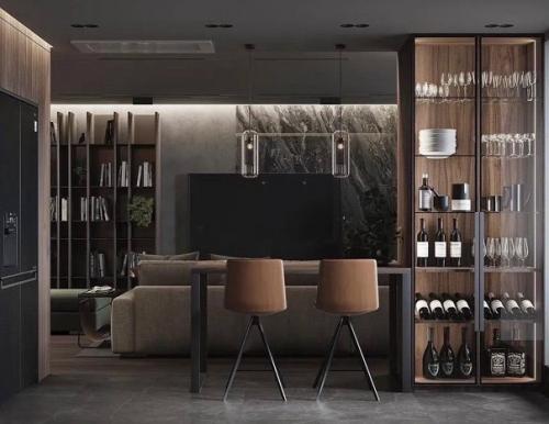 Интерьер большой кухни - гостиной. 01