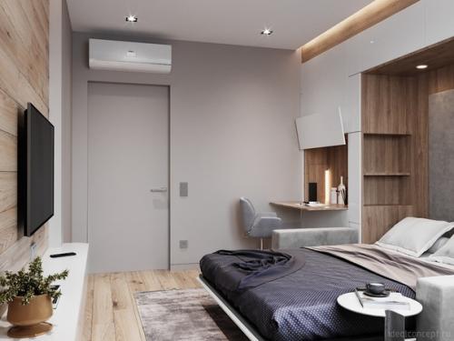 Теплый минимализм. Москва, ЖК Кутузов град 1, S = 60 м 2. 05