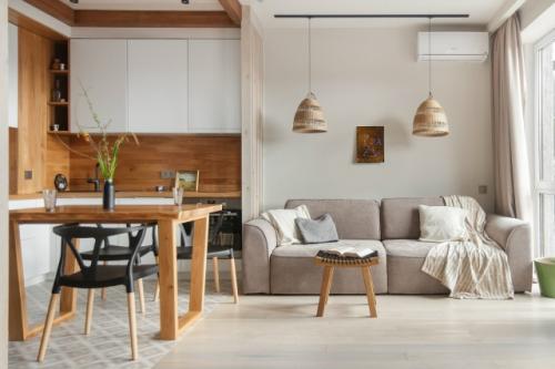 Интерьер квартиры - студии 36, 5 м 2 (+ балкон) в красной поляне, Сочи.  