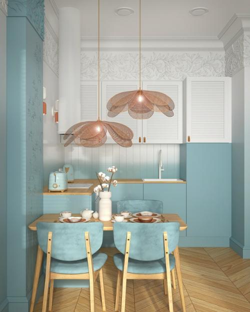 Цветной проект 1-комнатной квартиры 36, 3 м 2 (39, 8 м 2 с лоджией) в ЖК Дубровский в Пушкине (Санкт-петербург. 04