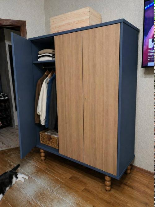 Здравствуйте!  С новой квартирой нам достался старый советский лакированный шкаф в изысканном тараканьем цвете. 07