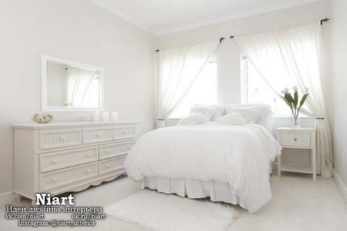 Дизайн спален белого цвета. 01