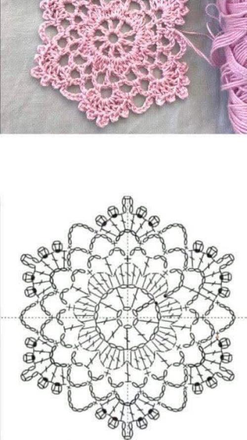 Круглые мотивы крючком со схемами. 05