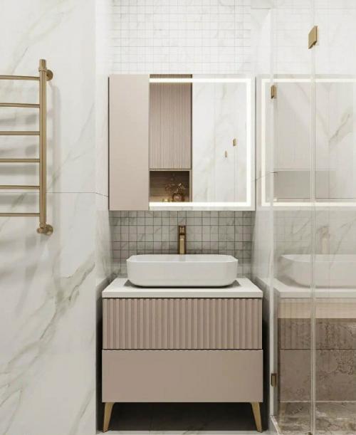 Квартира - студия, в которой кухня, гостиная и лоджия образуют просторное единое пространство. 06