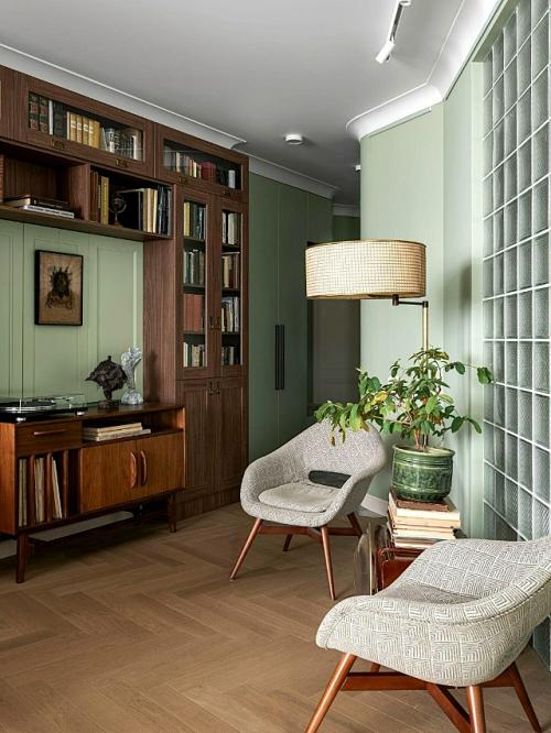 Для искусствоведа. Архитектор Мария родионовская оформила квартиру необычной конфигурации (план будет в комментариях) площадью 72 кв. 03