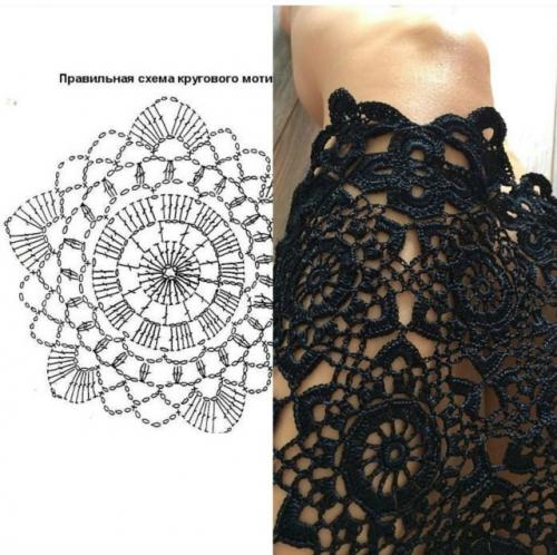 Круглые мотивы крючком со схемами. 09