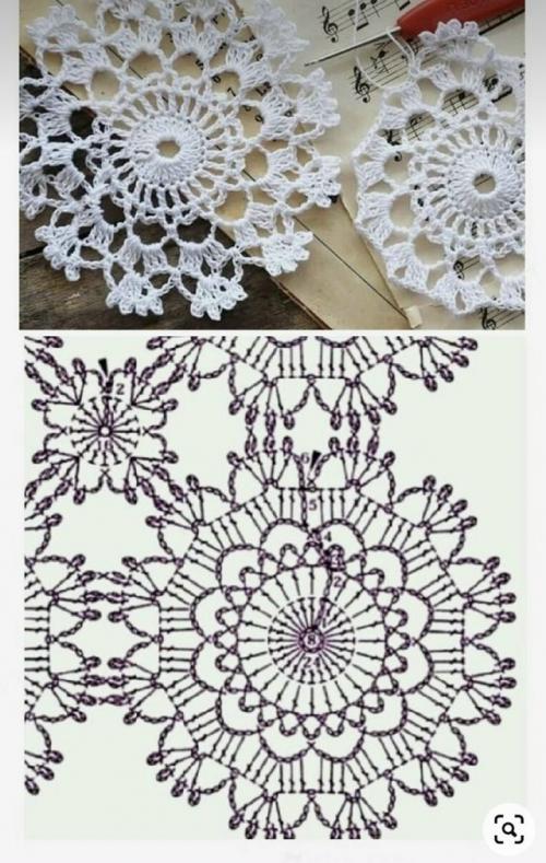 Круглые мотивы крючком со схемами. 06