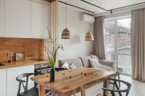 Интерьер квартиры - студии 36, 5 м 2 (+ балкон) в красной поляне, Сочи. 02