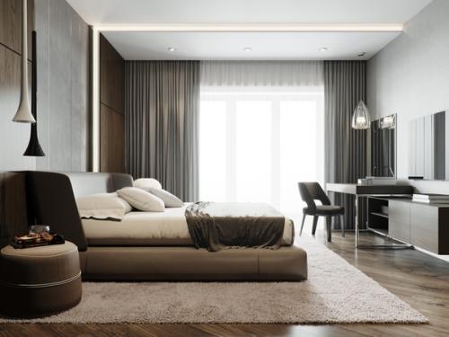 Кухня, гостиная и спальня, проект квартиры на ярославском шоссе. 07