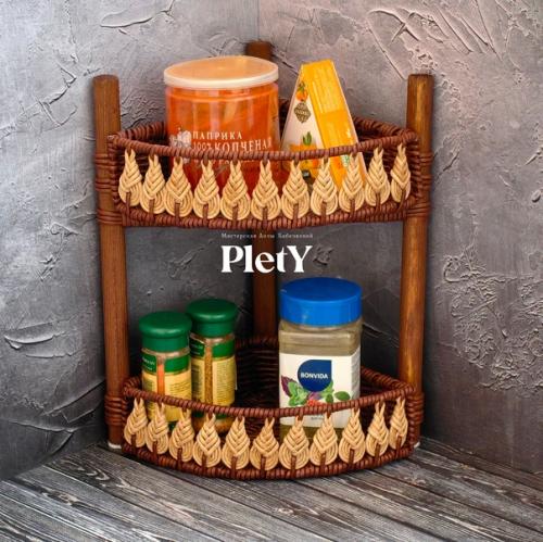 Угловая полочка из клуба Плетеный Калейдоскоп. 02