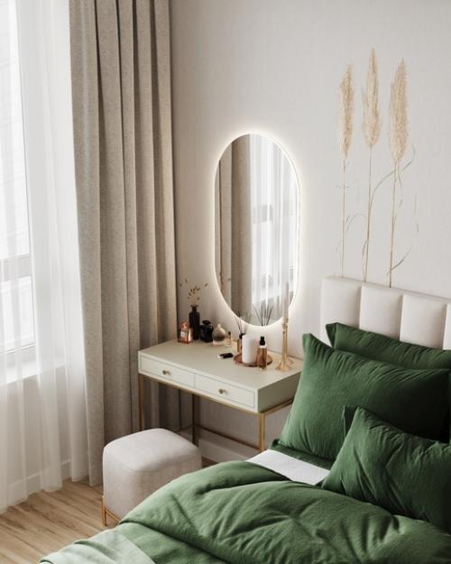 Дизайн спальни 20 м 2 для молодой девушки. 01