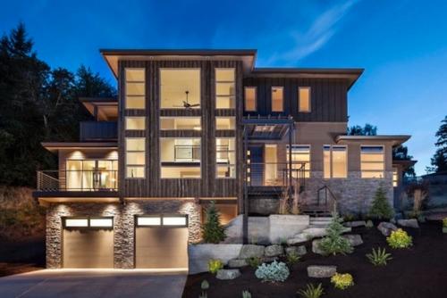 Натуральный камень и дерево в интерьере дома. 08