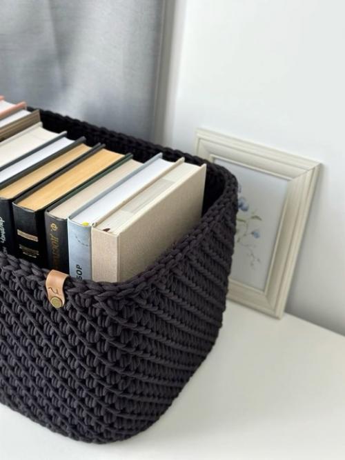 5 идей, как использовать вязаные корзинки в интерьере. 04