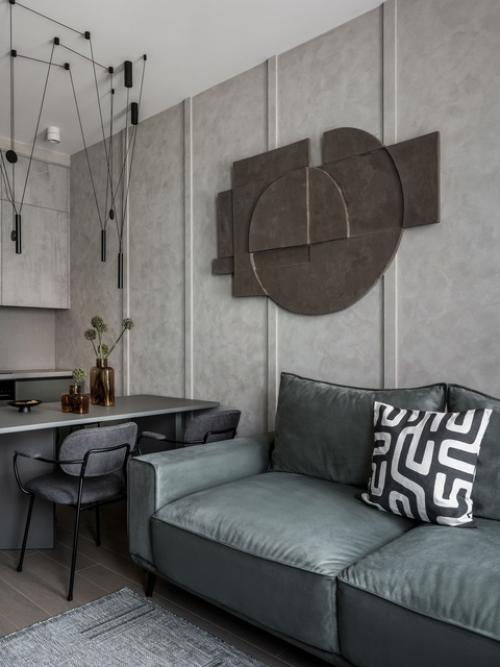 Интерьер 1-комнатной квартиры 48 м 2 в ЖК крылья в Москве. 02