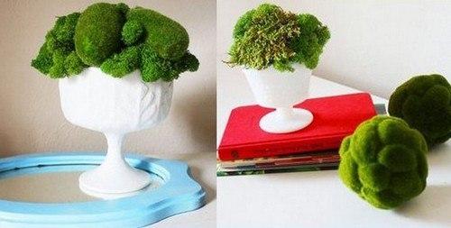 Украшения из мха в интерьере. 01