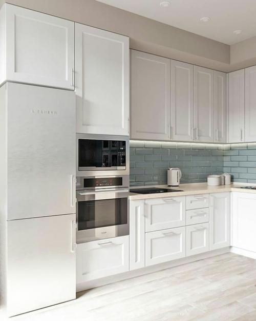 Светлый дизайн кухни - гостиной. 03