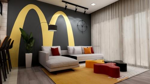 Сингапурская студия дизайна представила квартиру с интерьером Mcdonald's. 01