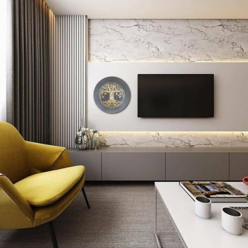 Абстрактная интерьерная картина золотое дерево жизни. 01