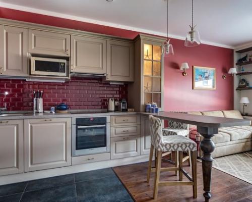 Яркий интерьер кухни - гостиной для вдохновения. 02