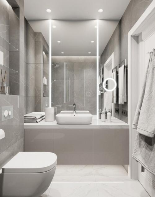 Классический пример современного интерьера в нейтральных светло-серых оттенках. 05