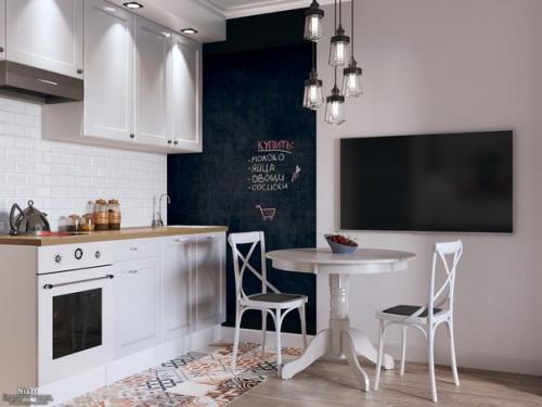 Скандинавский интерьер студии 26 кв. 04