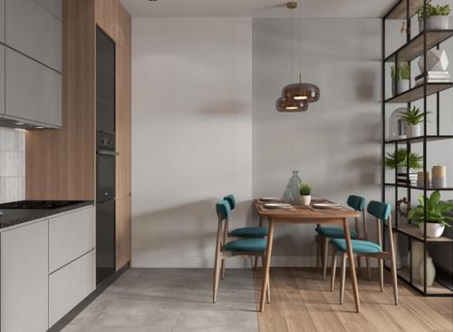 Интерьер кухни. Объединенной с гостиной. 04