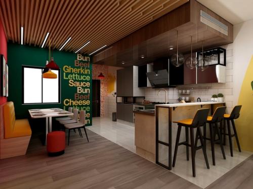 Сингапурская студия дизайна представила квартиру с интерьером Mcdonald's. 03