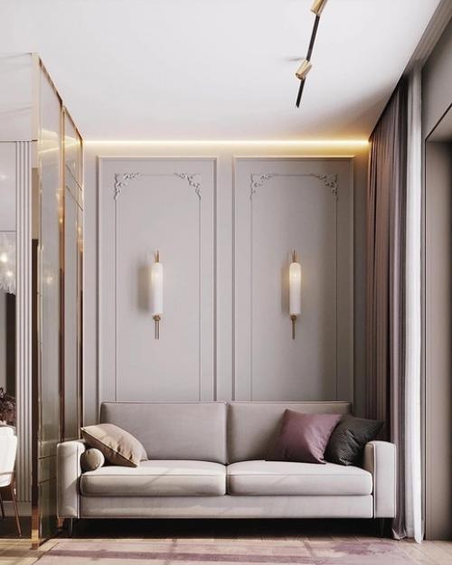 Элегантный интерьер кухни - гостиной в Москве. 04