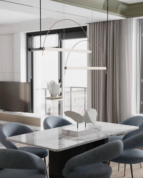 Для оформления интерьера Кухни - Гостиной лучше использовать светлые тона, такие как бежевый или серый в сочетании с белым цветом. 07