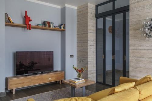 Сдержанный, лаконичный и в тоже время очень функциональный интерьер представлен на этих 115 кв. 01