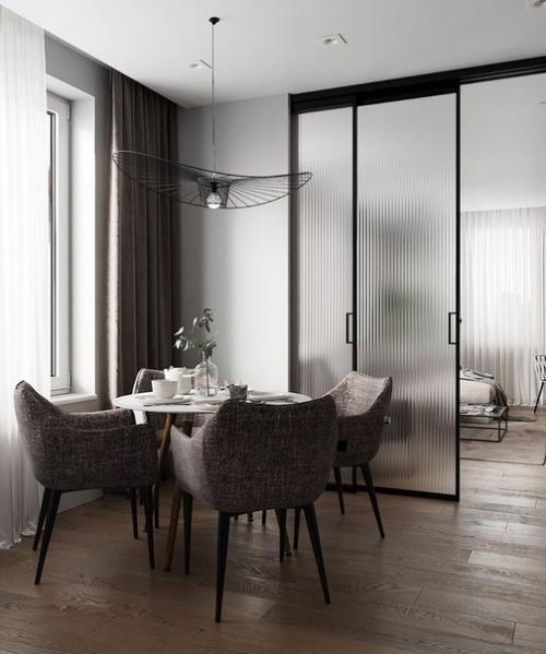 Стильный дизайн гостиной и кухни. 08