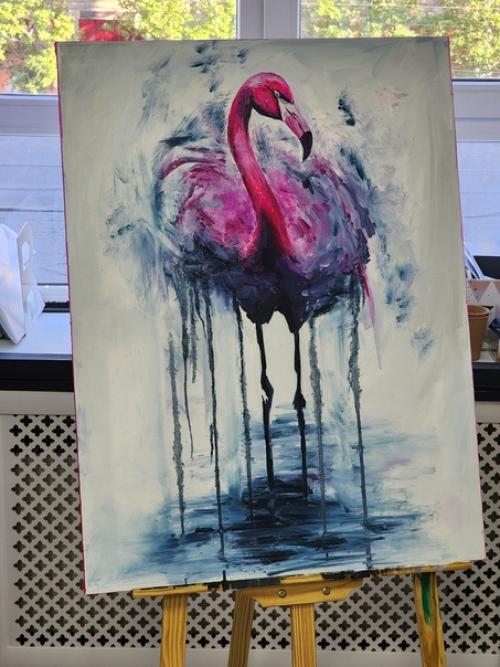Всем привет!  Продаю две свои картины лиса 45 х 55 см, фламинго 60 х 80 см! 01