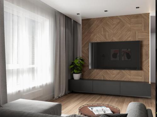 Интерьер кухни. Объединенной с гостиной. 02