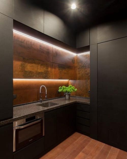 Кухни в сером и черном цвете. 02