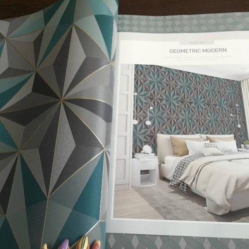 Chao!  В том случае, если вы ещё не добавили геометрические обои к дизайну интерьера, вы пропали без вести. 01