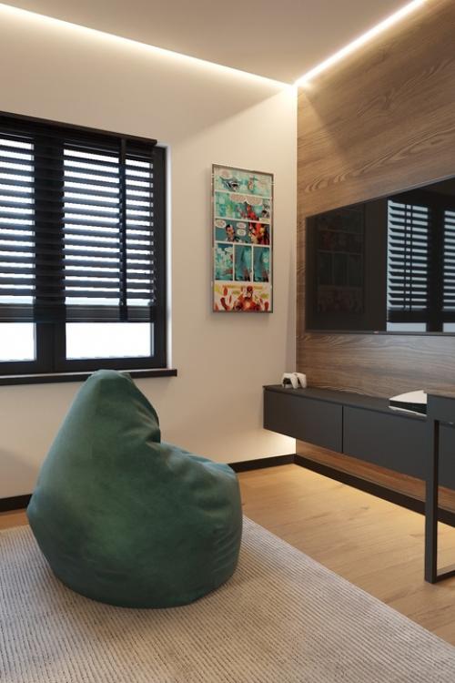 Современный интерьер спальни для молодого человека может стать идеальным пространством, сочетающим комфорт и функциональность. 02