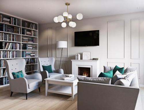 Гостиная - кухня Блеск Изумруда в двухкомнатной квартире. 03