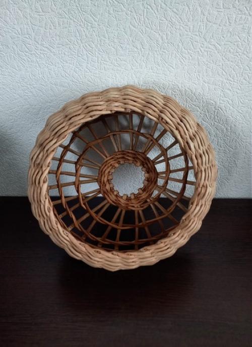 Плетёный абажур в интерьере. 02