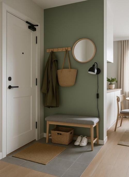 Лишь в том случае, если в квартире нет прихожей - сделай её визуально.

