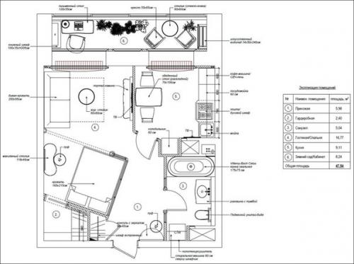 Роскошная классика в однокомнатной квартире. 06