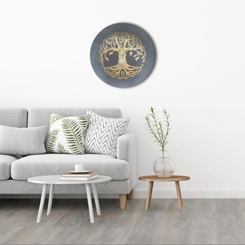 Абстрактная интерьерная картина золотое дерево жизни. 03