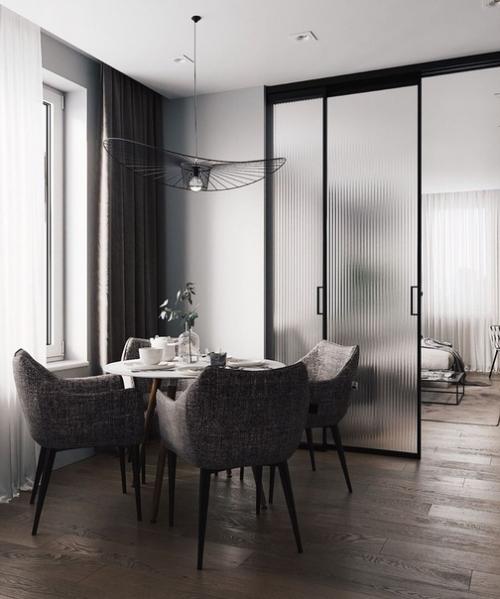 Стильный дизайн гостиной и кухни. 06