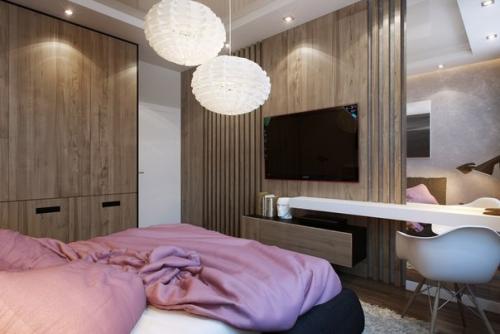 Посмотрите на темный интерьер спальни, он создает мягкую и приватную обстановку. 02