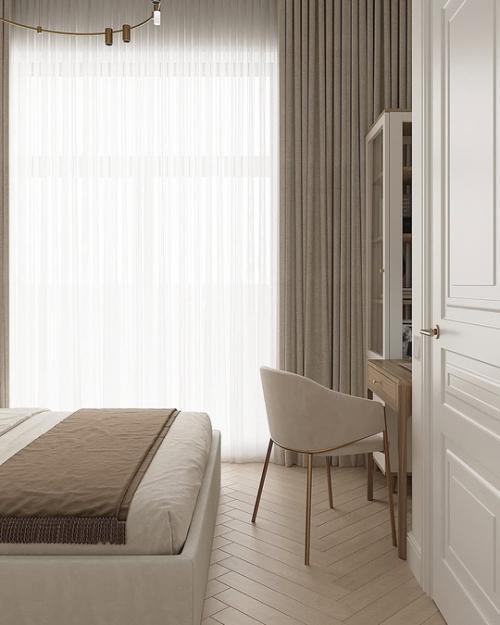 Спокойный интерьер квартиры для девушки. 06